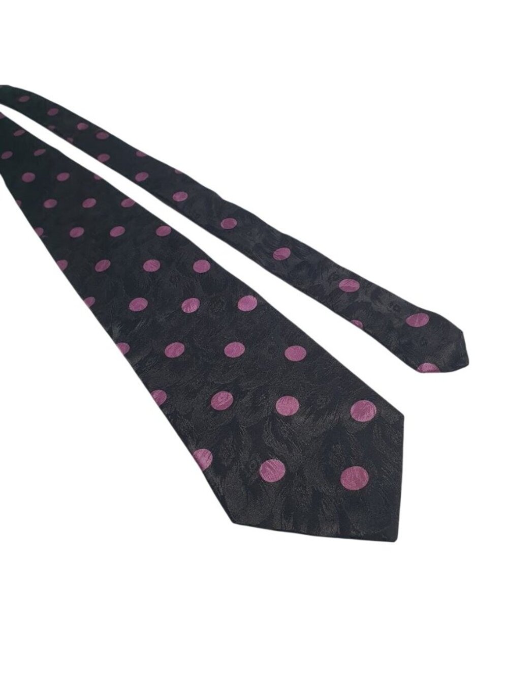 Carlo Palazzi Italian Silk Black Purple Polka Dot Tie Formal Wear Office Work